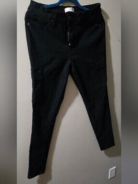 YMI Black Slim Cargo Pants for Men